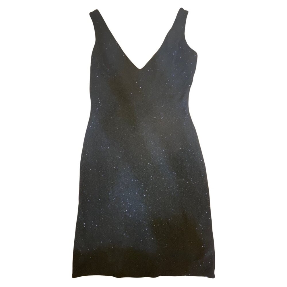 Jessica Mcclintock Womens Black Sleeveless Galaxy Print Dress Size 6